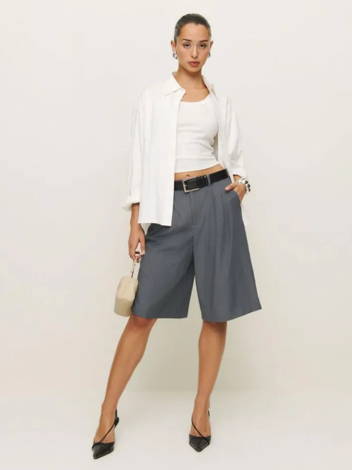 Clothing The Reformation Drew Low Rise Short Grey