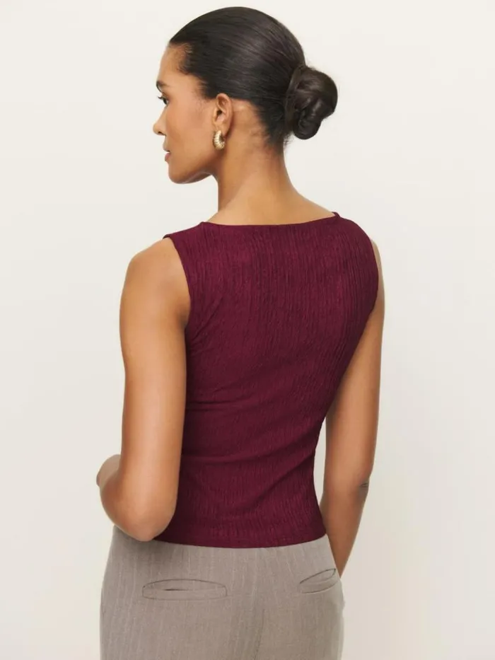 Clothing The Reformation Dusk Knit Top Mulberry