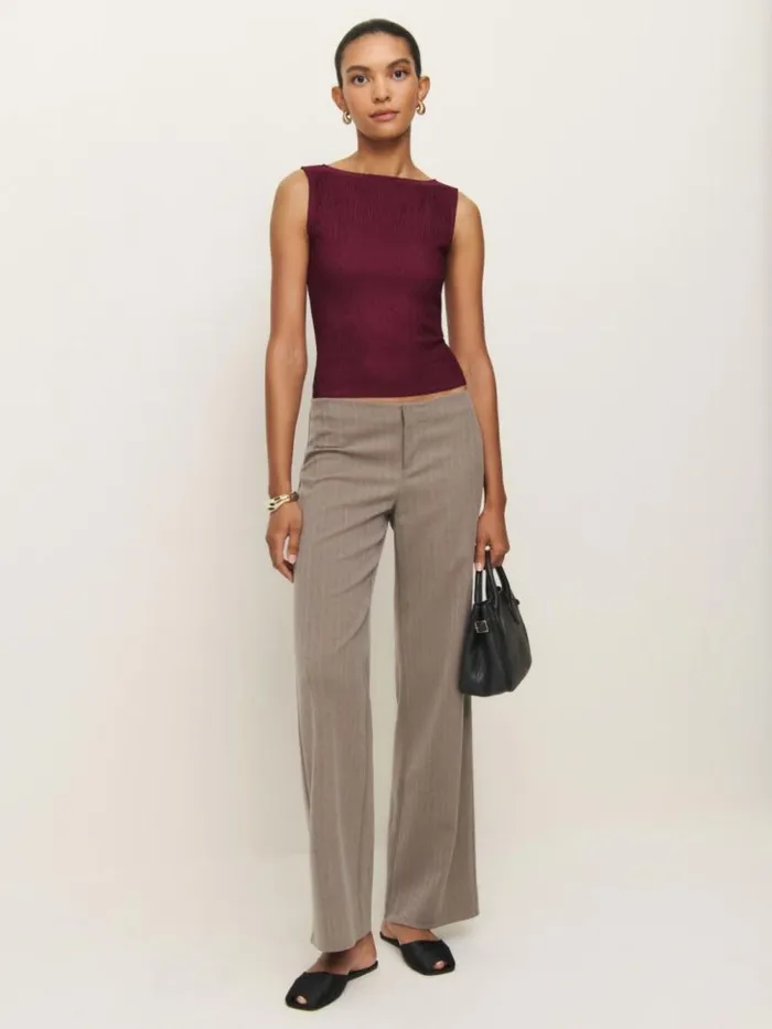 Clothing The Reformation Dusk Knit Top Mulberry