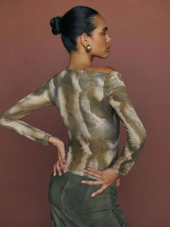Clothing The Reformation Elio Knit Top Pinto