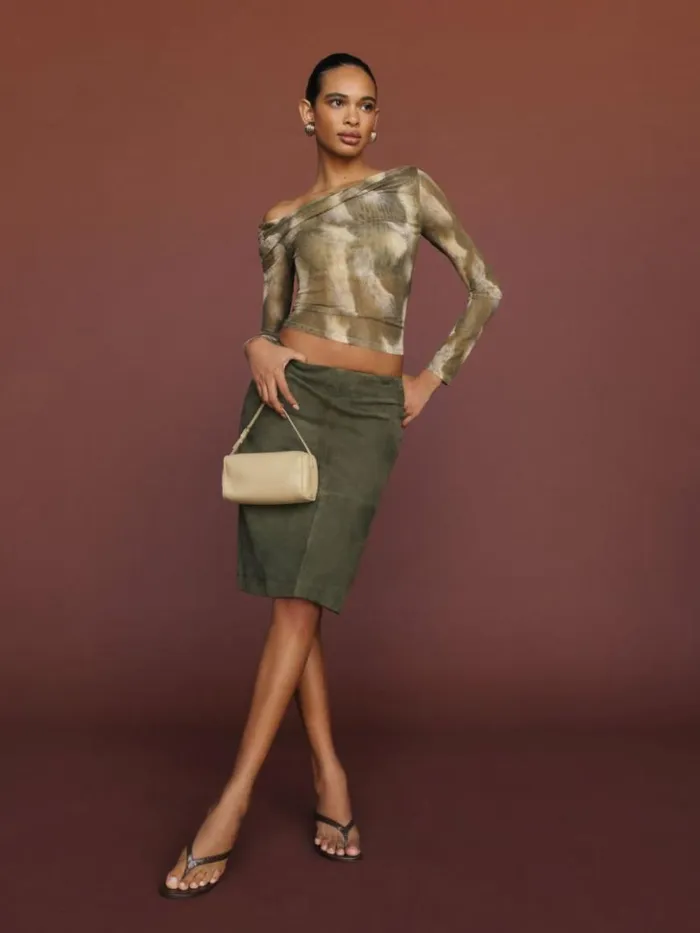 Clothing The Reformation Elio Knit Top Pinto