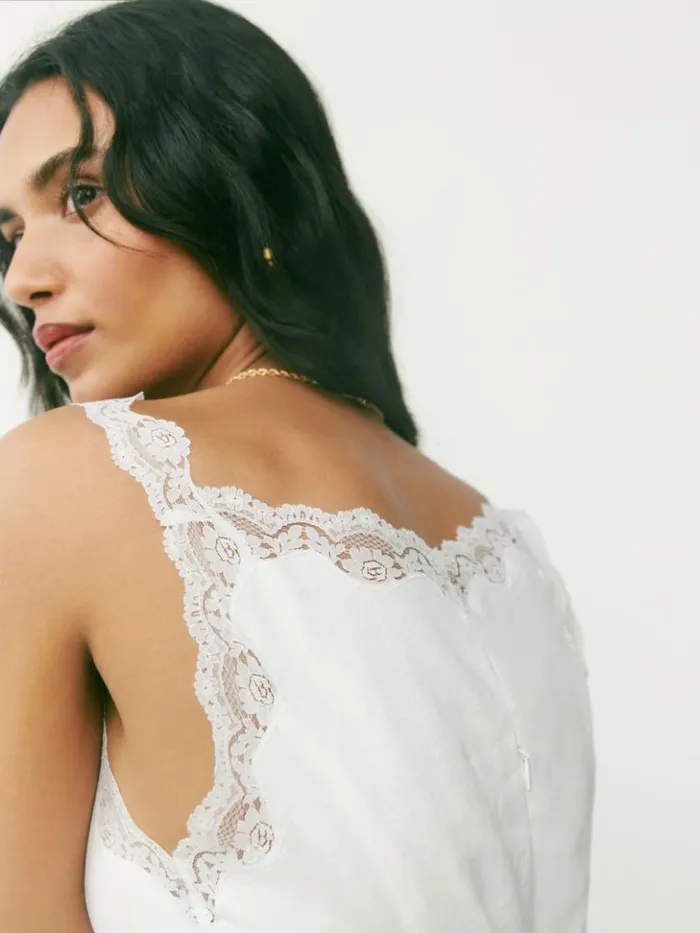 Clothing The Reformation Josefina Linen Top White