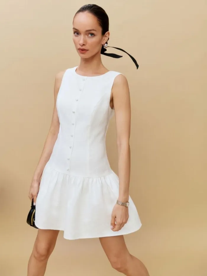 Clothing The Reformation Keoni Linen Dress White