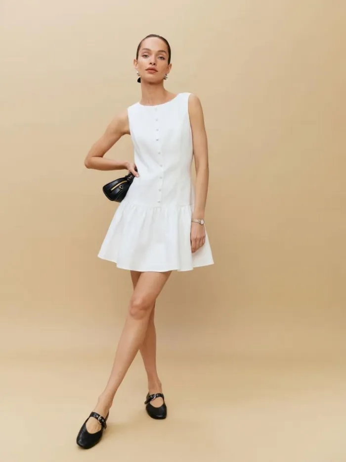 Clothing The Reformation Keoni Linen Dress White