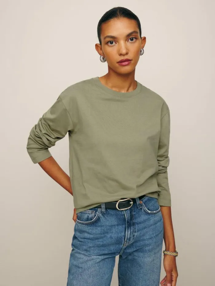 Clothing The Reformation Kingston Long Sleeve Tee Lichen