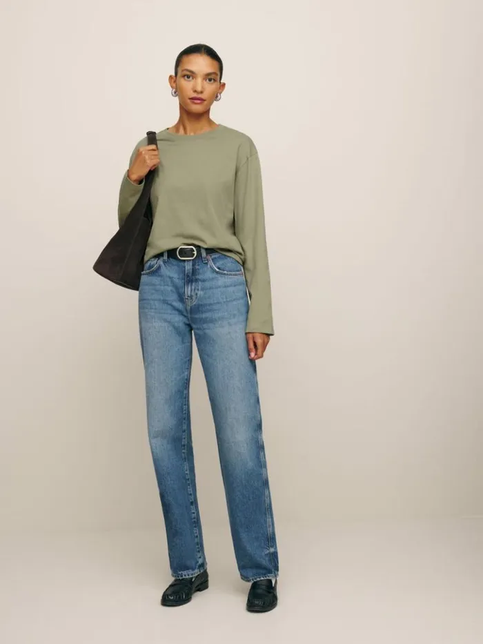 Clothing The Reformation Kingston Long Sleeve Tee Lichen