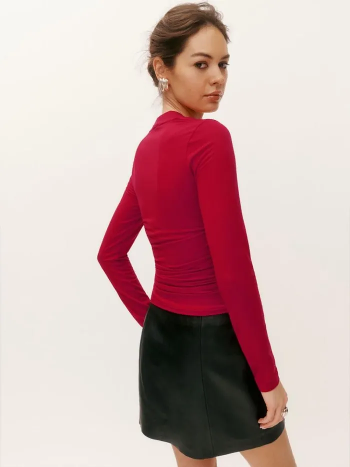 Clothing The Reformation Laurel Knit Top Lipstick