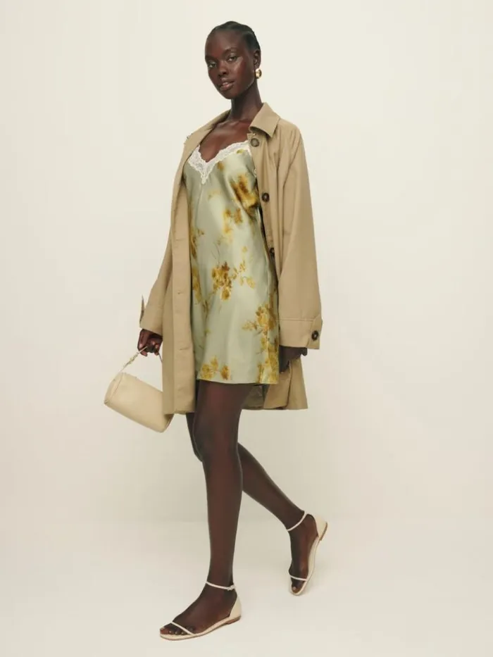 Clothing The Reformation Marina Silk Dress Golden Hour