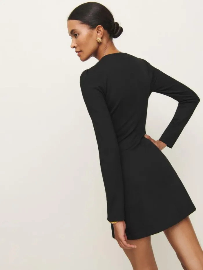 Clothing The Reformation Micah Knit Dress Black