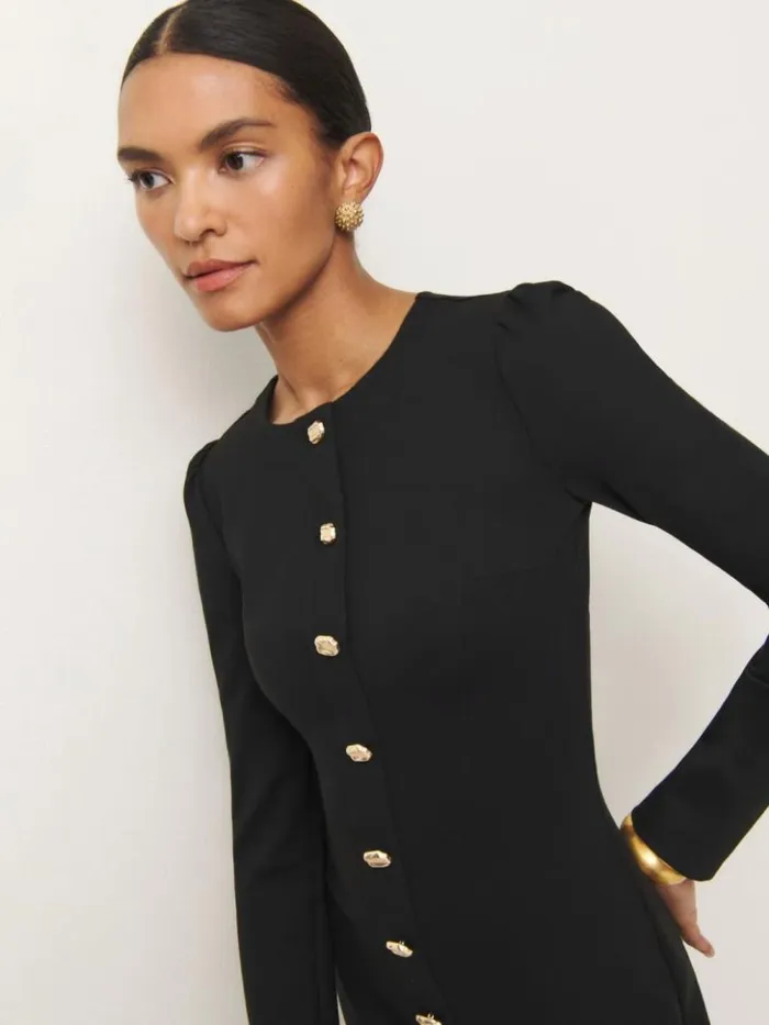 Clothing The Reformation Micah Knit Dress Black