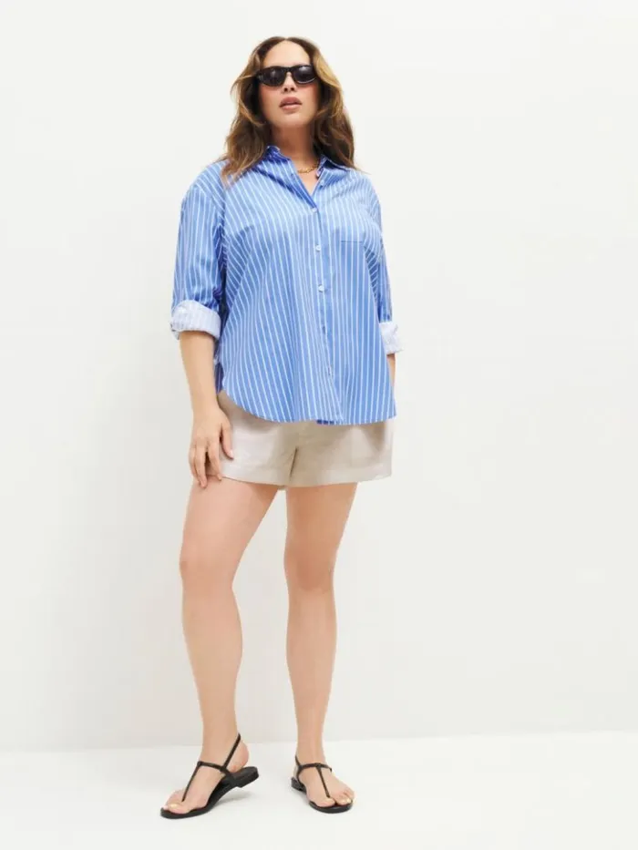 Clothing The Reformation Mila Linen Short Es Oatmeal