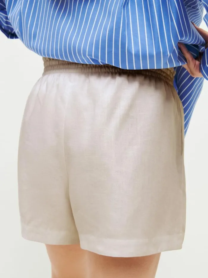 Clothing The Reformation Mila Linen Short Es Oatmeal