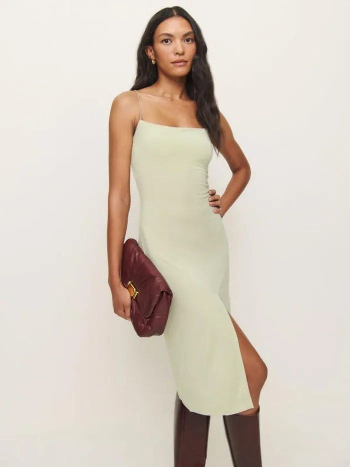 Clothing The Reformation Pavia Knit Dress Dried Herbs