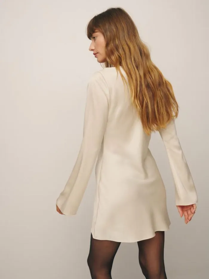 Clothing The Reformation Pike Satin Dress Almond