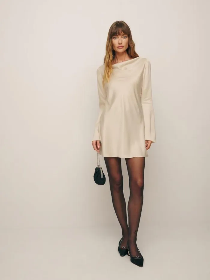 Clothing The Reformation Pike Satin Dress Almond