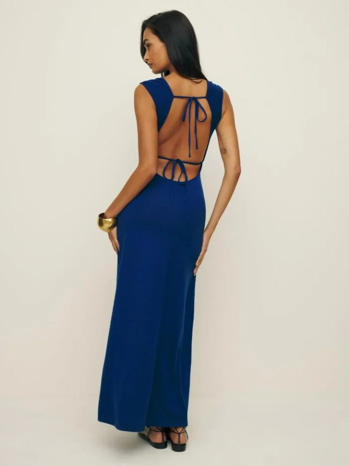 Clothing The Reformation Sabine Knit Dress Royal