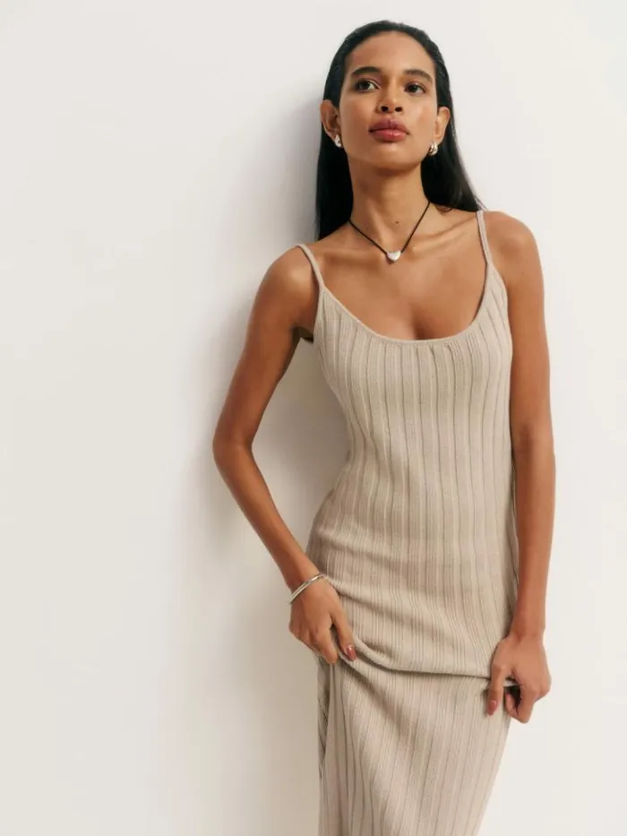 Clothing The Reformation Samantha Cotton Sweater Dress Coyote