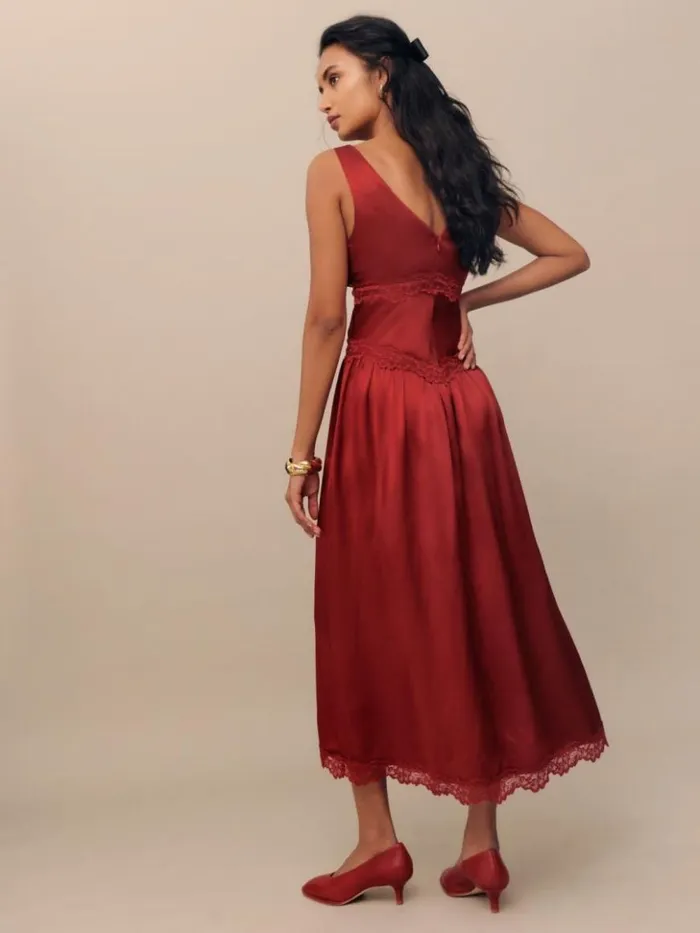 Clothing The Reformation Stasia Silk Dress Sangre