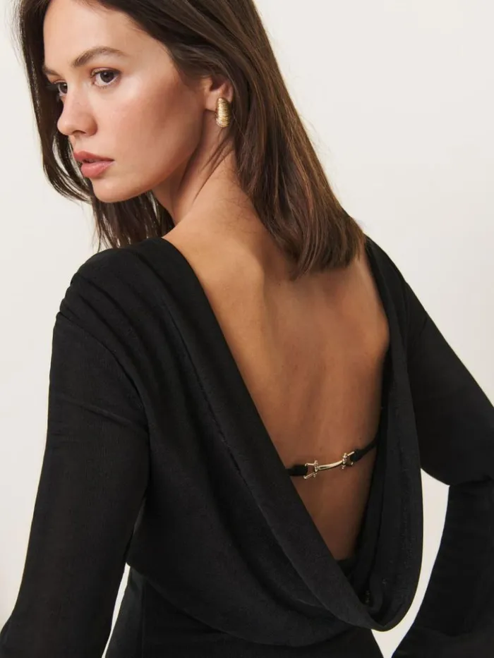 Clothing The Reformation Vivien Knit Dress Black