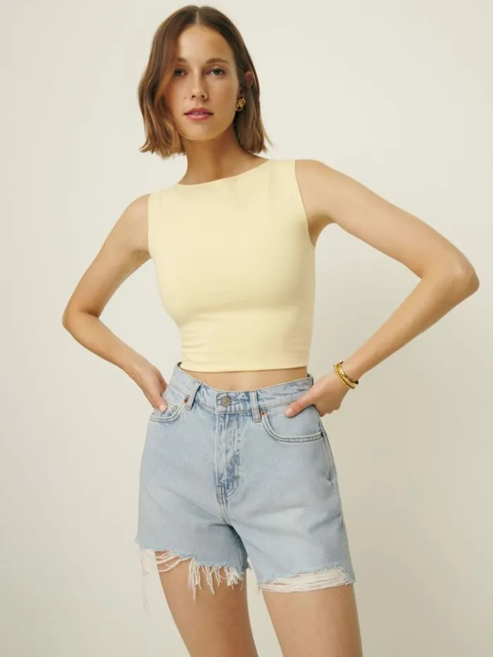 Clothing The Reformation Wilder High Rise Relaxed Jean Shorts Lethe