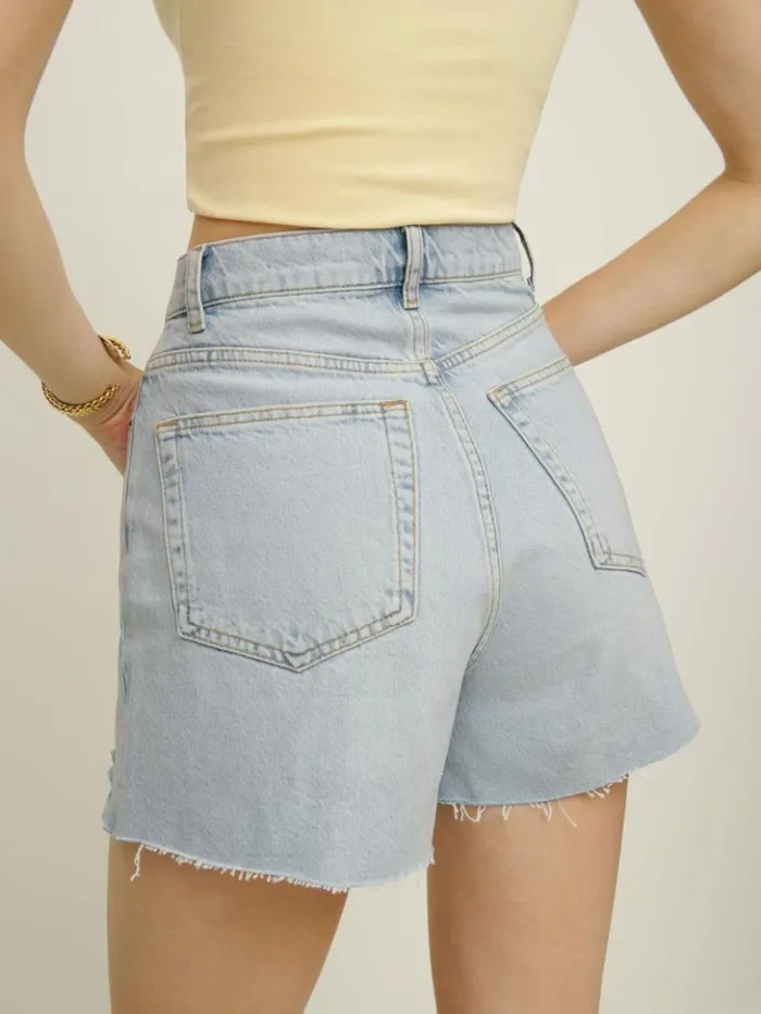 Clothing The Reformation Wilder High Rise Relaxed Jean Shorts Lethe