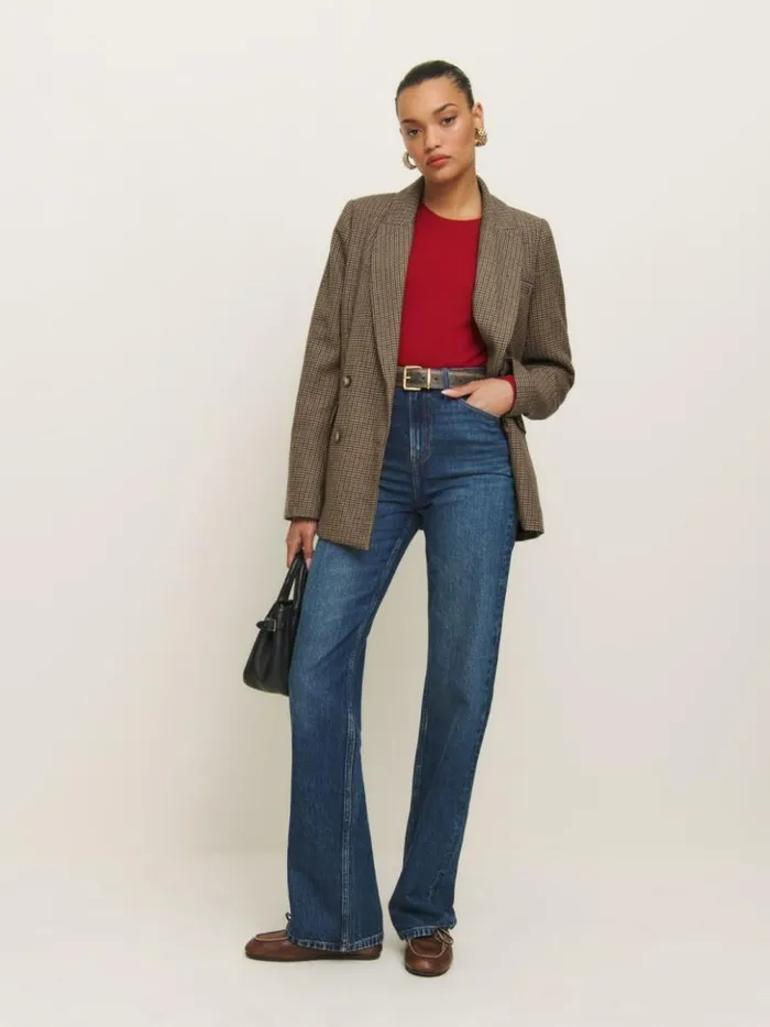 Clothing The Reformation Winston Blazer Hazel Check