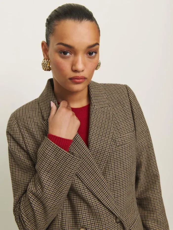 Clothing The Reformation Winston Blazer Hazel Check