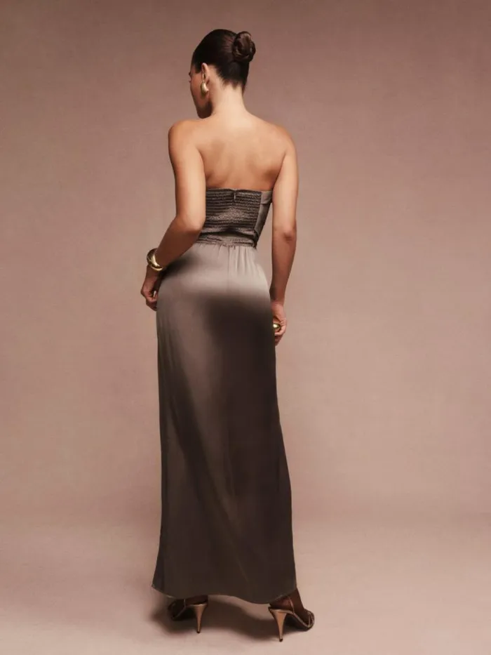 ClothingWeddings The Reformation Barrow Silk Dress Magnetic
