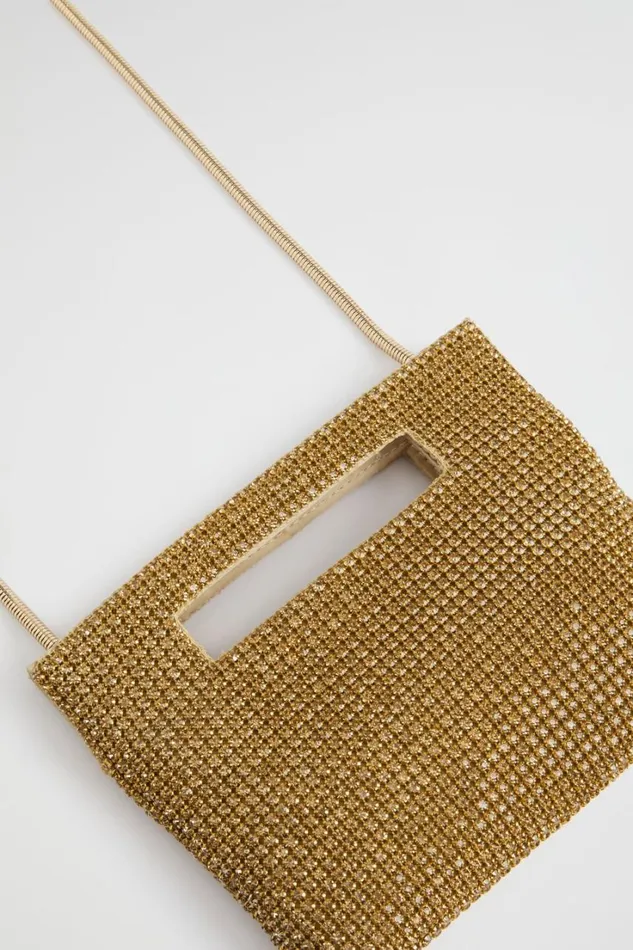 Clutches and Pouches Woman Seed Heritage Embellished Handheld Bag Soft Gold