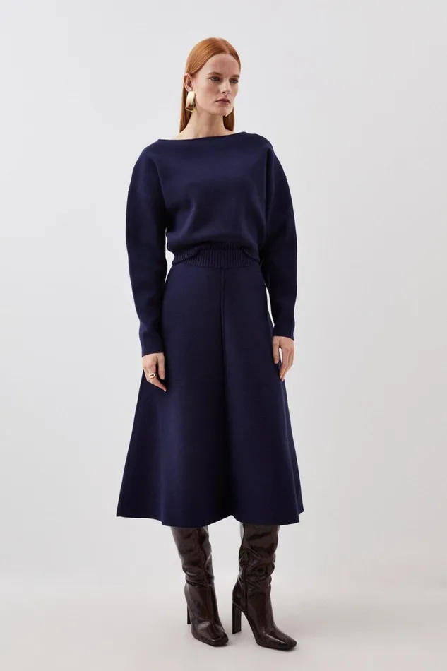 CoOrds Women Karen Millen Milano Knit Coord Navy