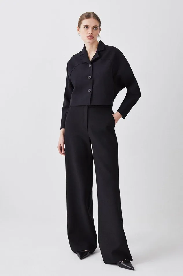 Coats and Jackets Women Karen Millen Compact Stretch Rounded Sleeve Jacket Black