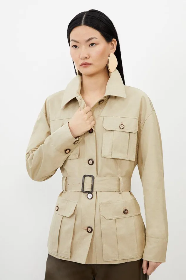 Coats and Jackets Women Karen Millen Tailored Cargo Pocket Belted Safari Jacket Camel Coats and Jackets Women Karen Millen Tailored Cargo Pocket Belted Safari Jacket Camel