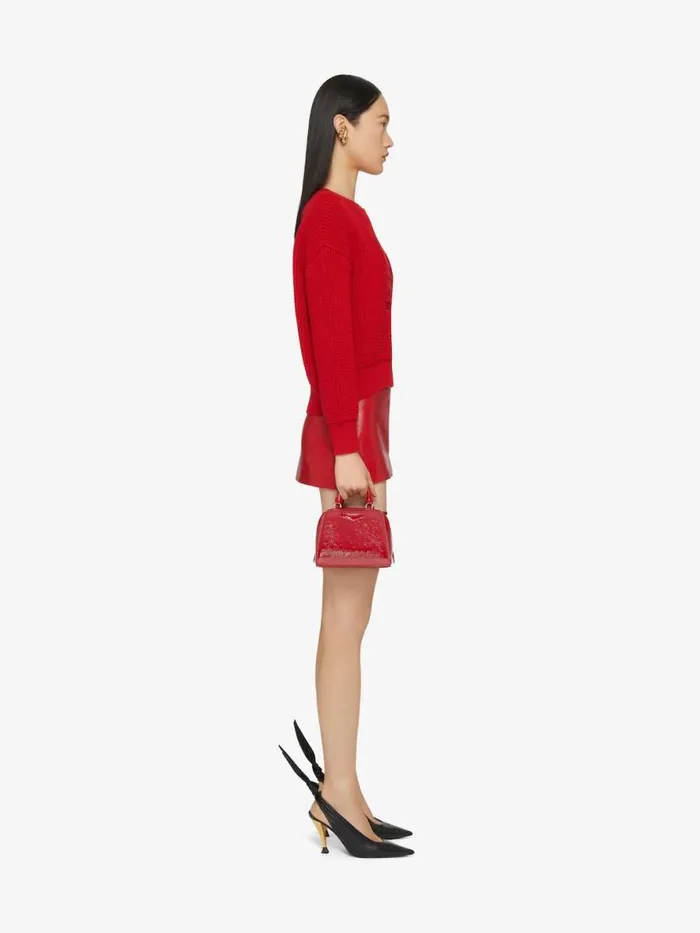 Cropped 4g Sweater In Waffle Wool Red Women Givenchy Sweaters
