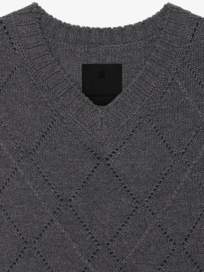 Cropped Sweater In Wool Medium Grey Men Givenchy Sweaters