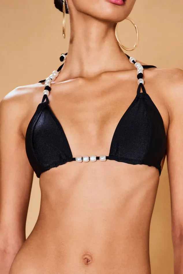 Cult Gaia Anoki Bikini Top Black Women Bikinis