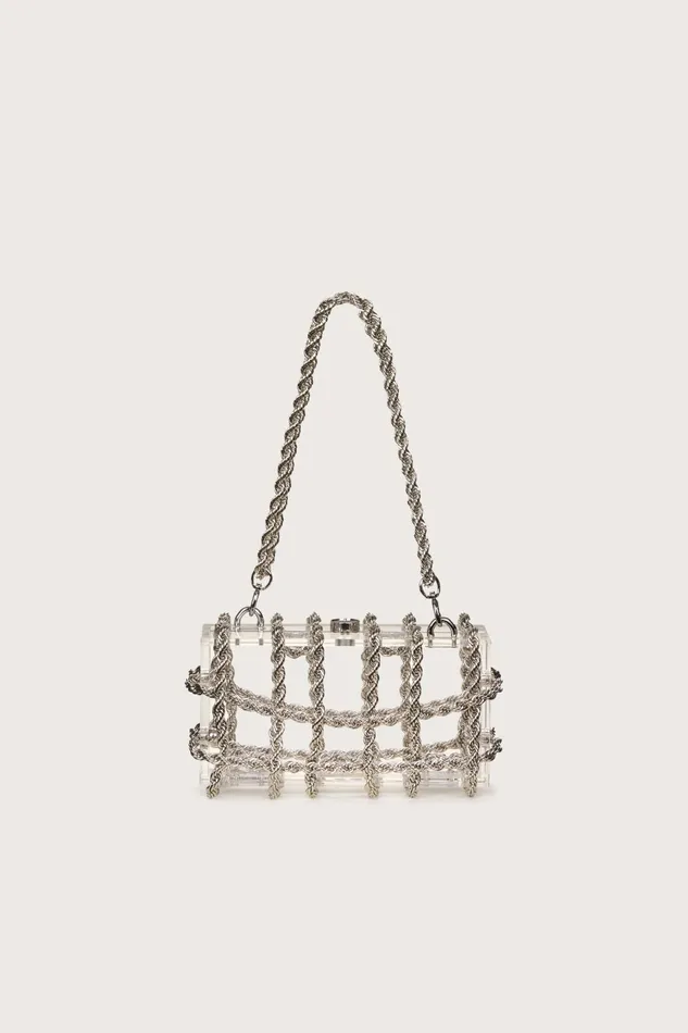 Cult Gaia Bess Shoulder Bag Shiny Silver Women Shoulder Bags