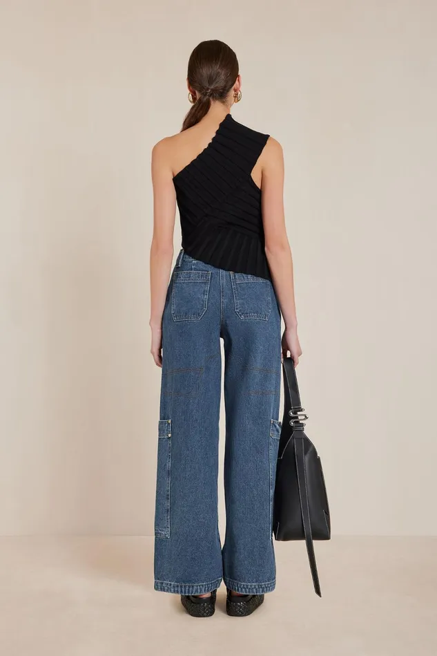 Cult Gaia Del Knit Top Black Women Knits