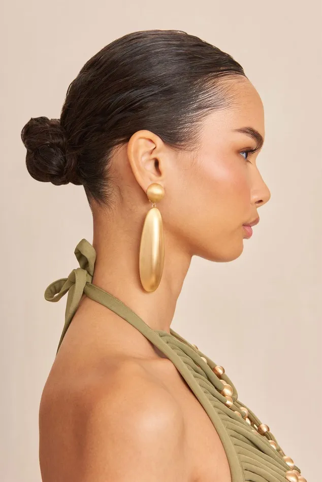 Cult Gaia Fiore Earring Brushed Brass Women Jewelry