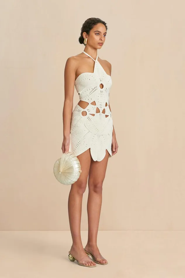 Cult Gaia Floreana Knit Dress Off White Women Dresses Cult Gaia Floreana Knit Dress Off White Women Dresses