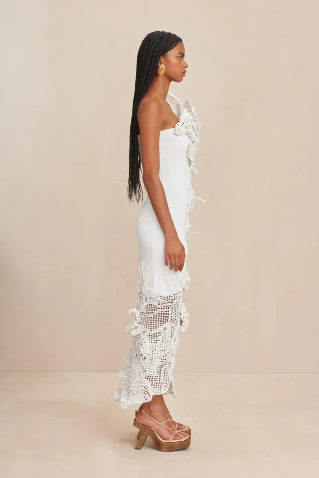 Cult Gaia Galla Crochet Gown Off White Women Dresses