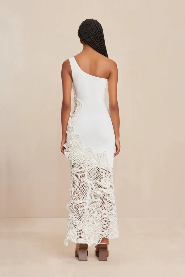 Cult Gaia Galla Crochet Gown Off White Women Dresses