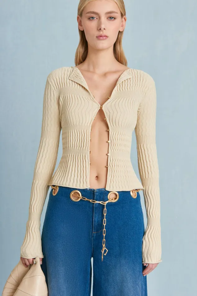 Cult Gaia Irena Knit Cardigan Beach Women Knits
