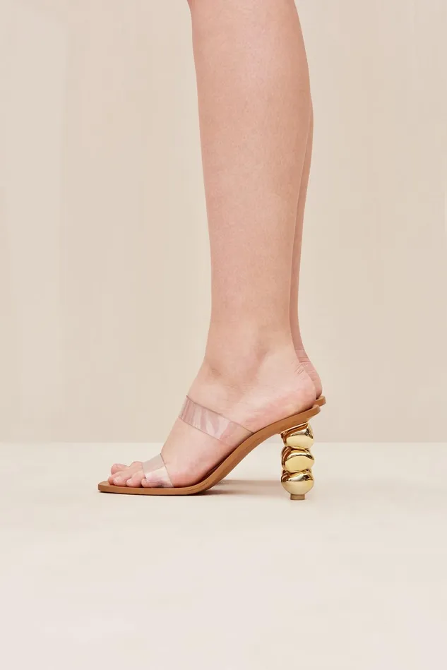 Cult Gaia Meta Sandal Gold Women Evening