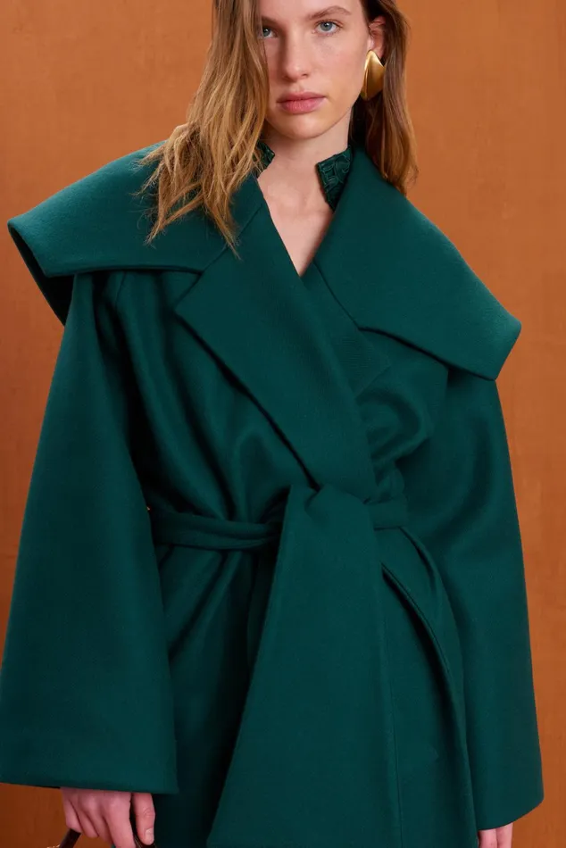 Cult Gaia Nix Coat Forest Green Women Outerwear