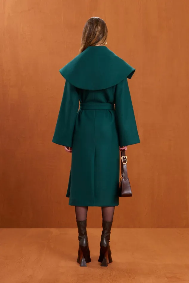 Cult Gaia Nix Coat Forest Green Women Outerwear