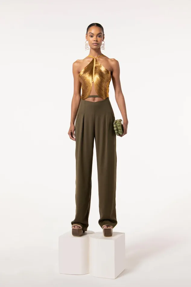 Cult Gaia Quella Top Gold Women Tops Cult Gaia Quella Top Gold Women Tops