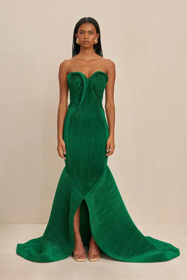 Cult Gaia Tahirae Gown Malachite Women Gowns