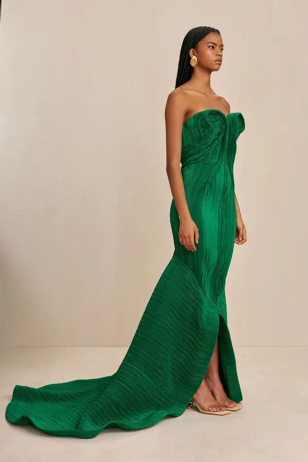 Cult Gaia Tahirae Gown Malachite Women Gowns