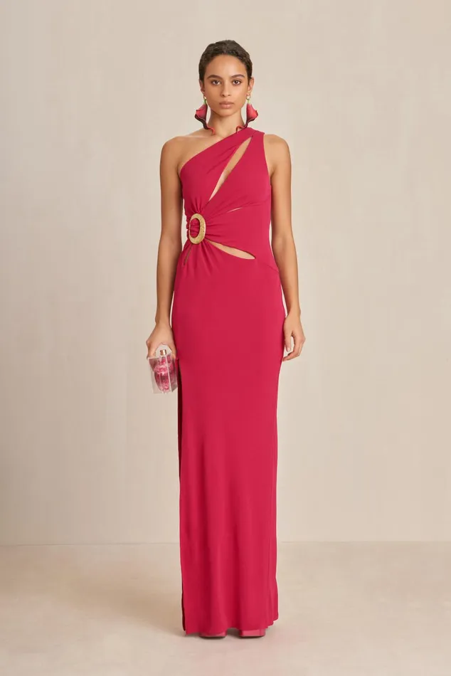 Cult Gaia Zinna Gown Magenta Women Dresses