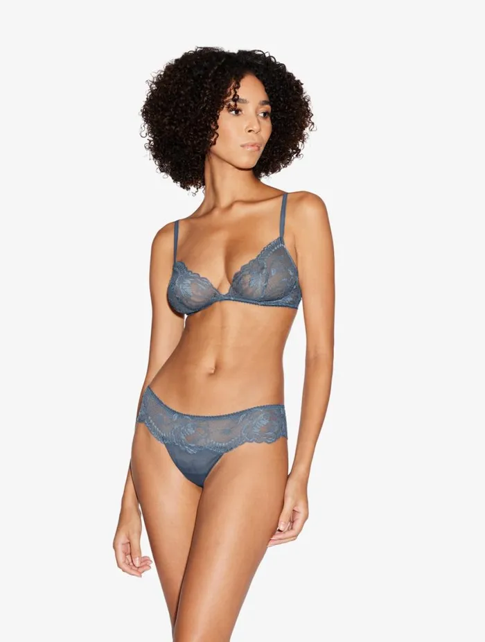 Dark Blue Lace Nonwired Bra Lingerie La Perla Triangle